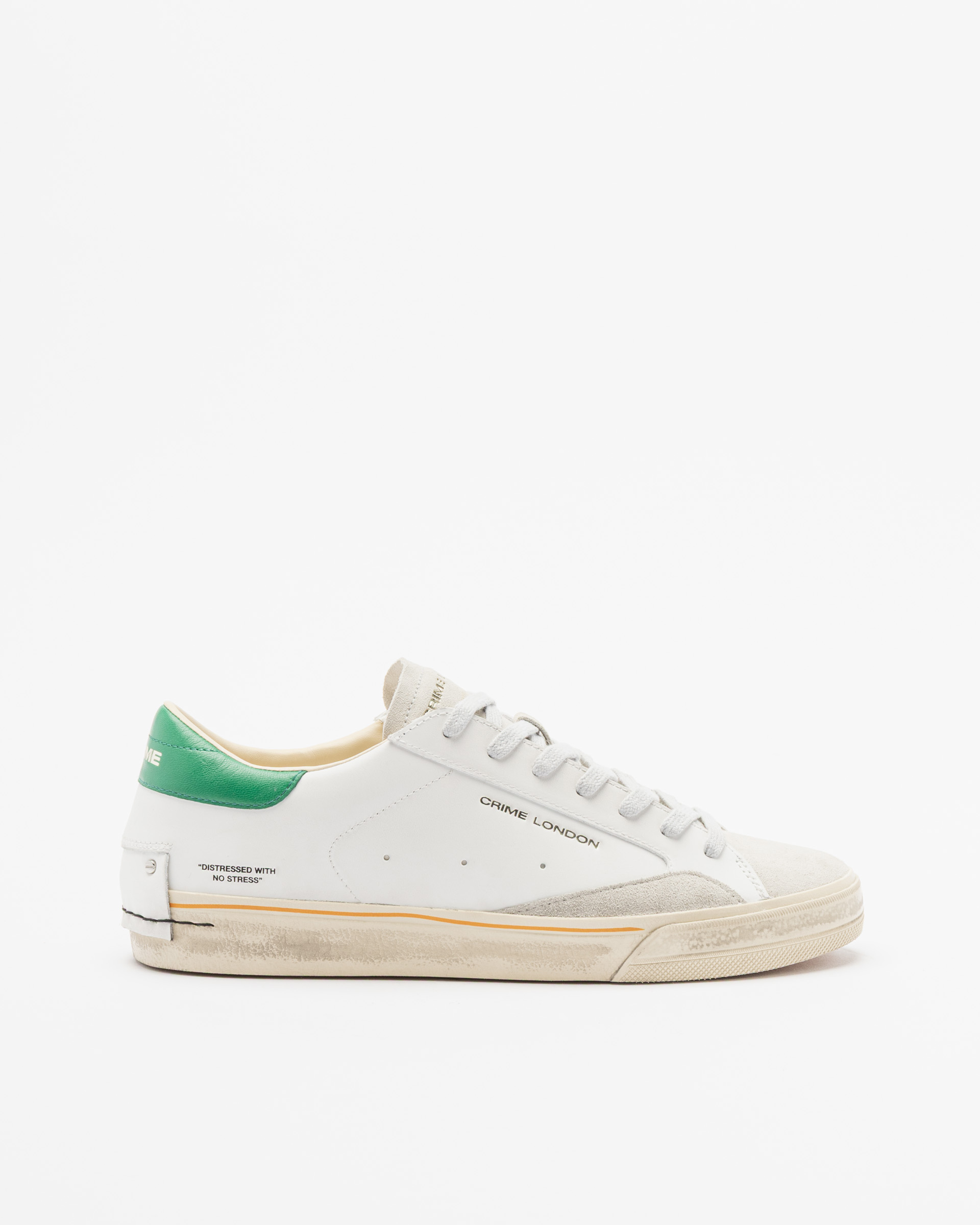 Sapatilhas Crime London Distressed Lo Branco