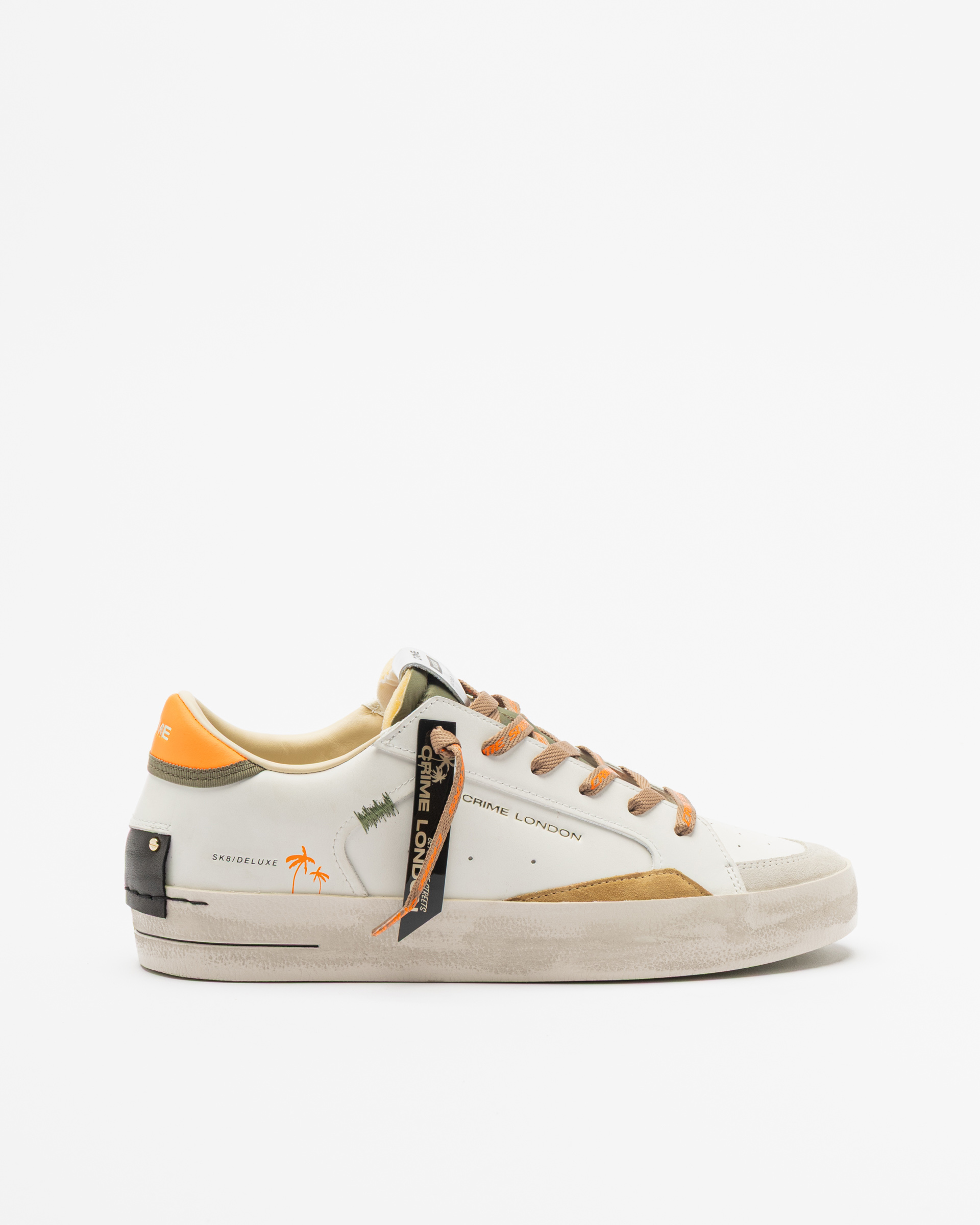 Sapatilhas brancas Crime London SK8 Deluxe Branco