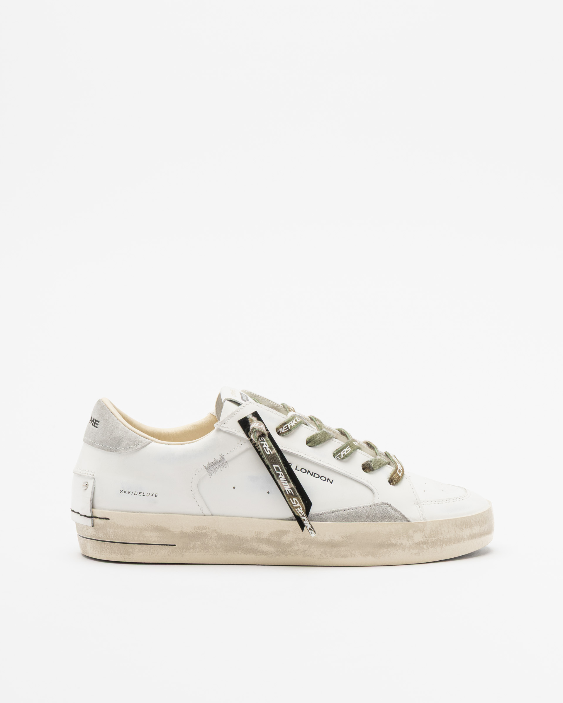 Sapatilhas Crime London SK8 Deluxe Branco