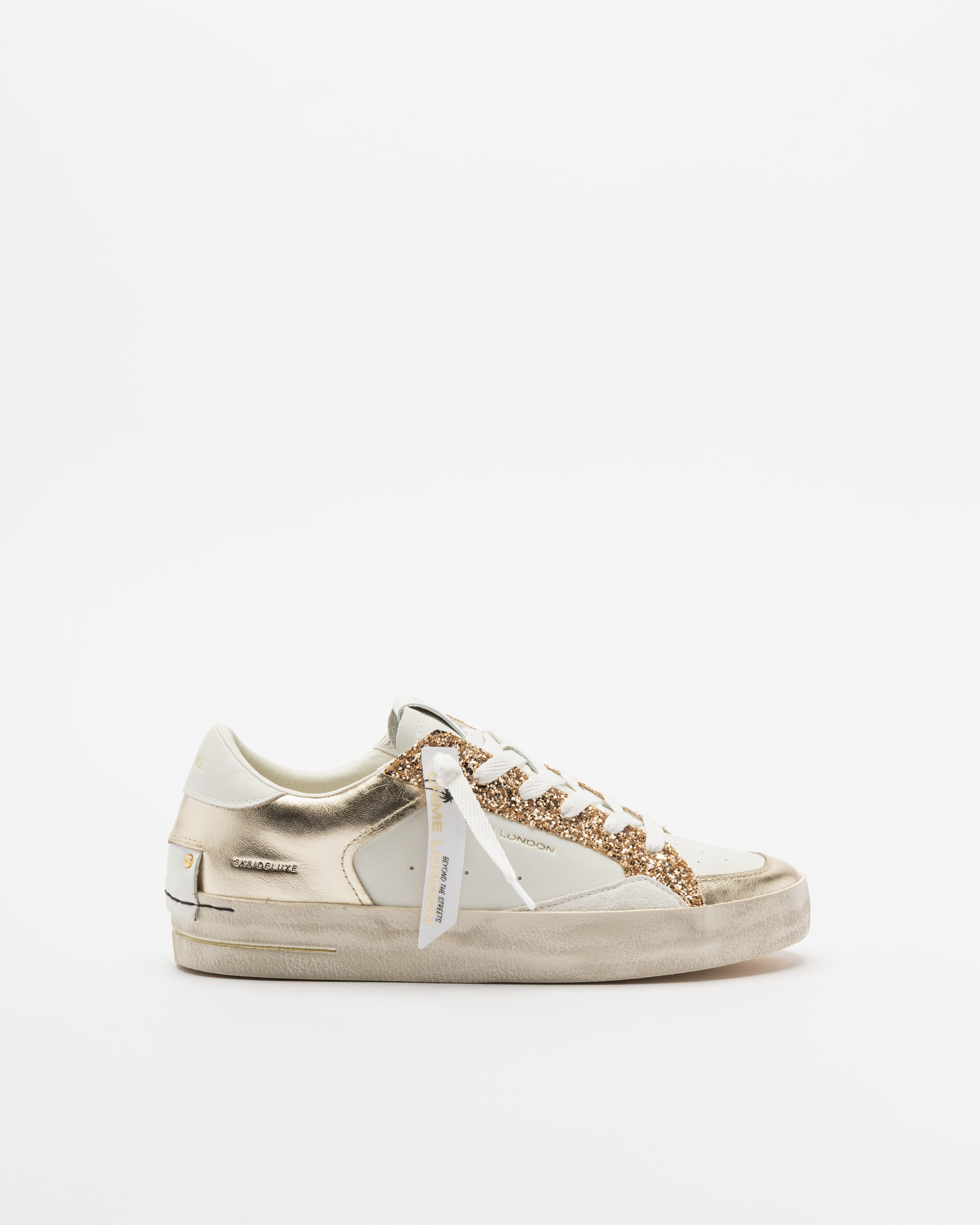 Sapatilhas brancas Crime London SK8 Deluxe Branco