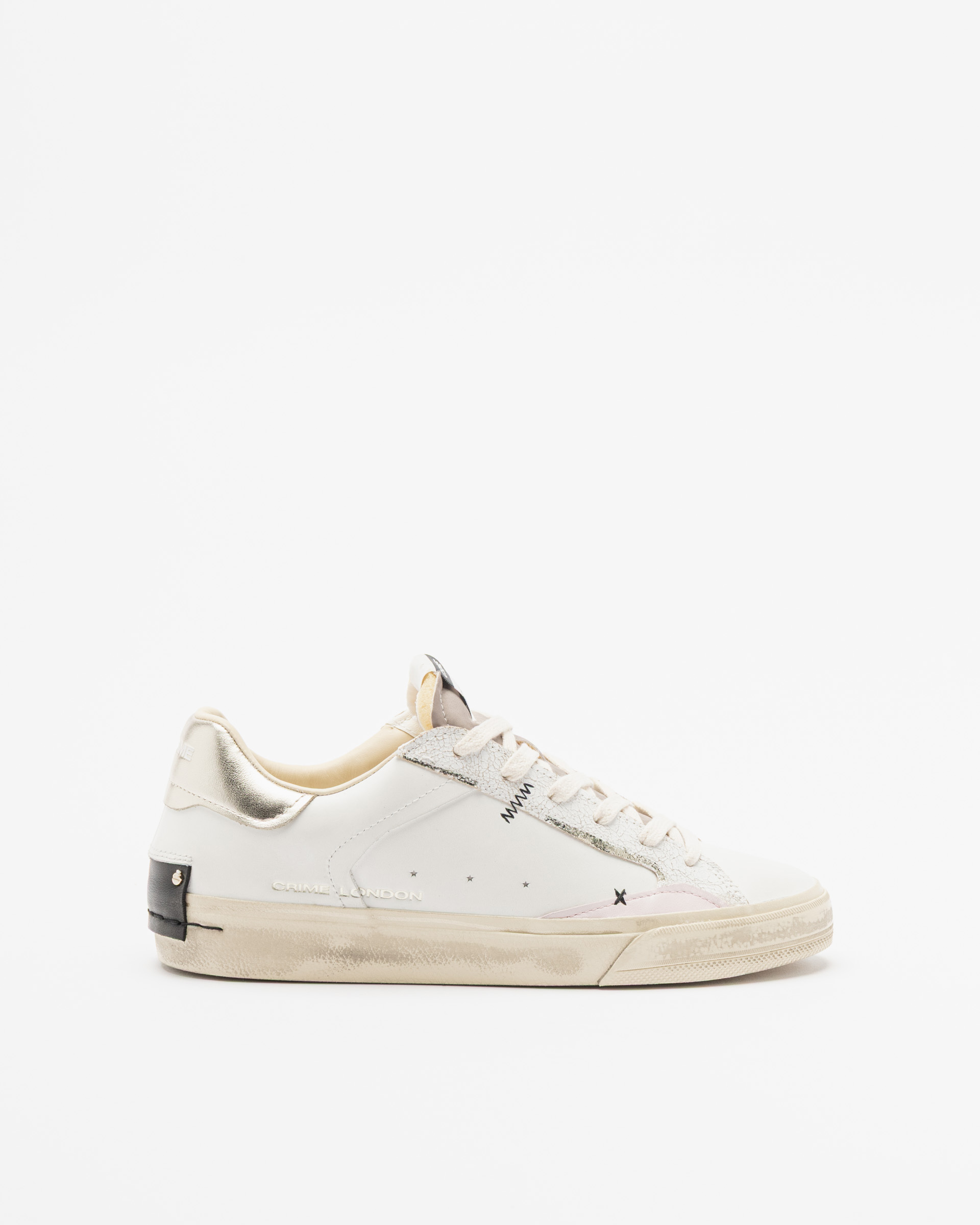 Sapatilhas brancas Crime London Distressed Branco