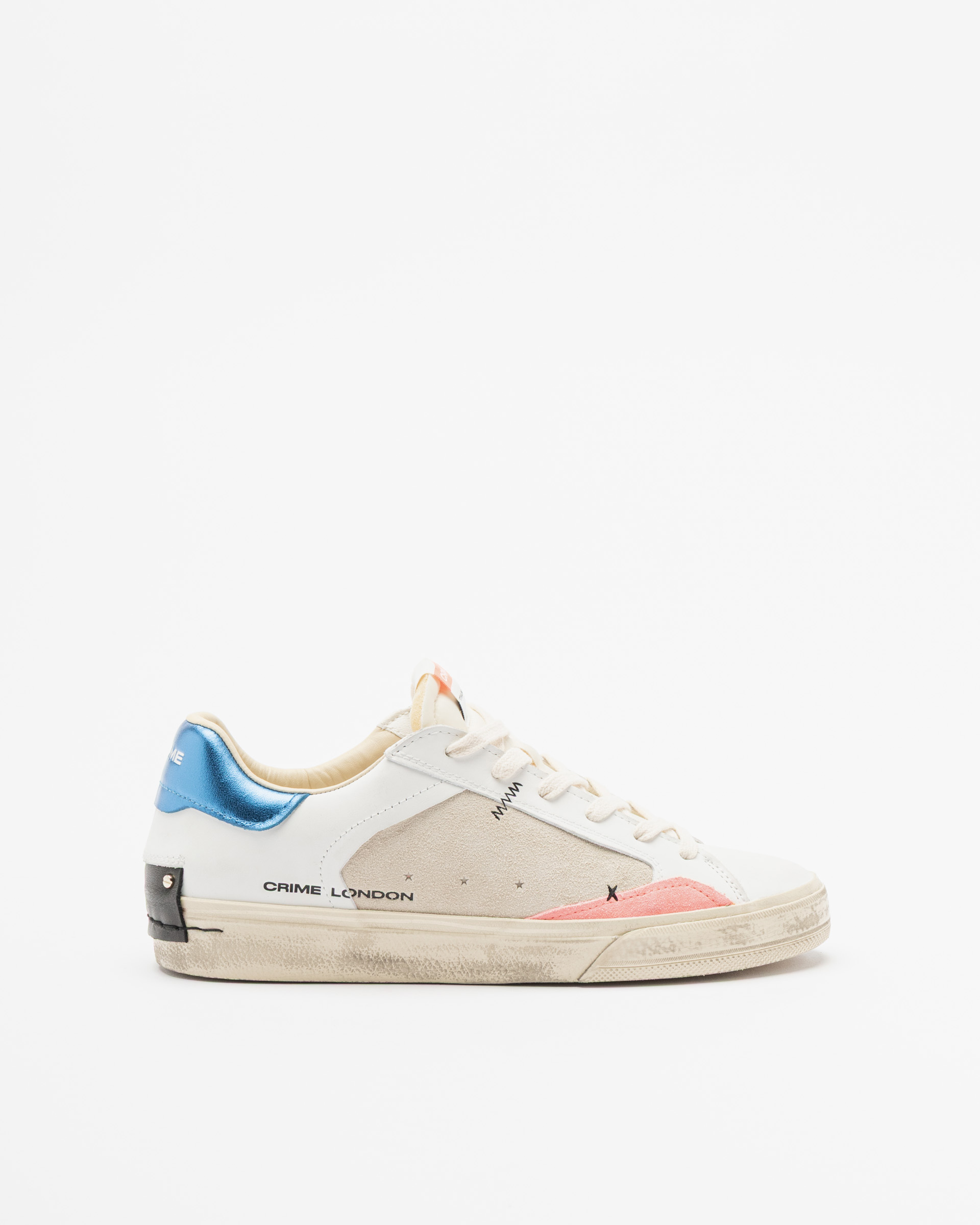 Sapatilhas brancas Crime London Distressed Branco
