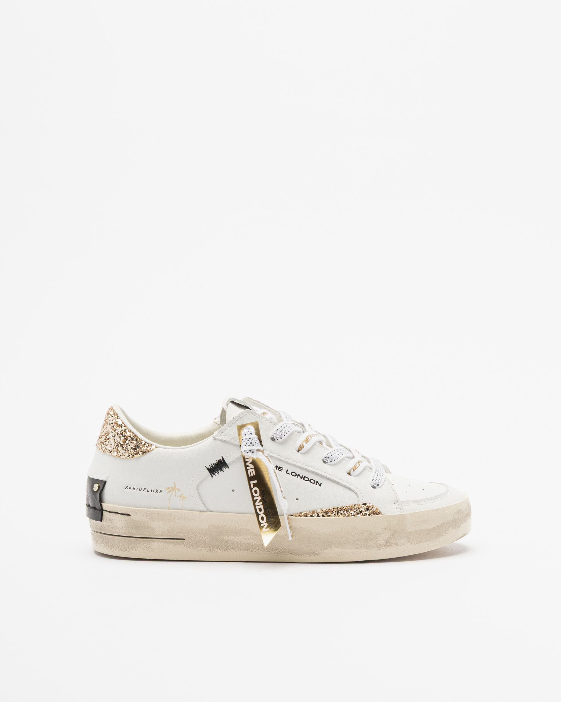 Sapatilhas brancas Crime London SK8 Deluxe Branco