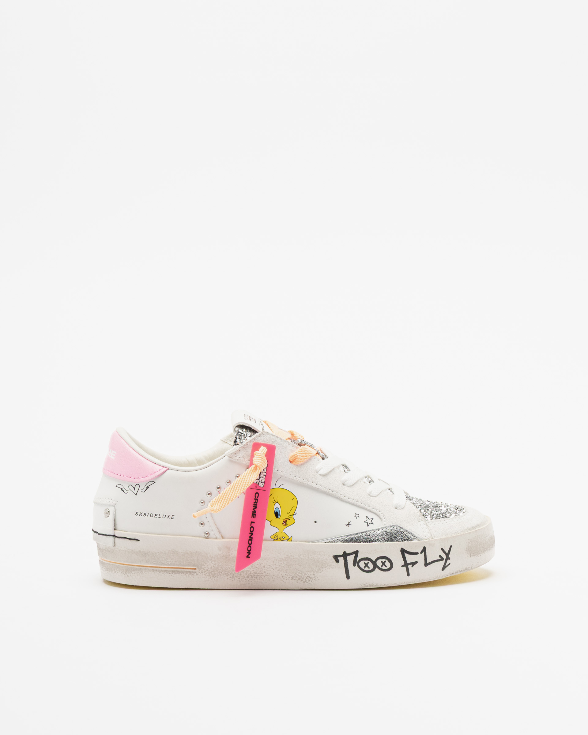 Sapatilhas Crime London SK8 Deluxe Branco