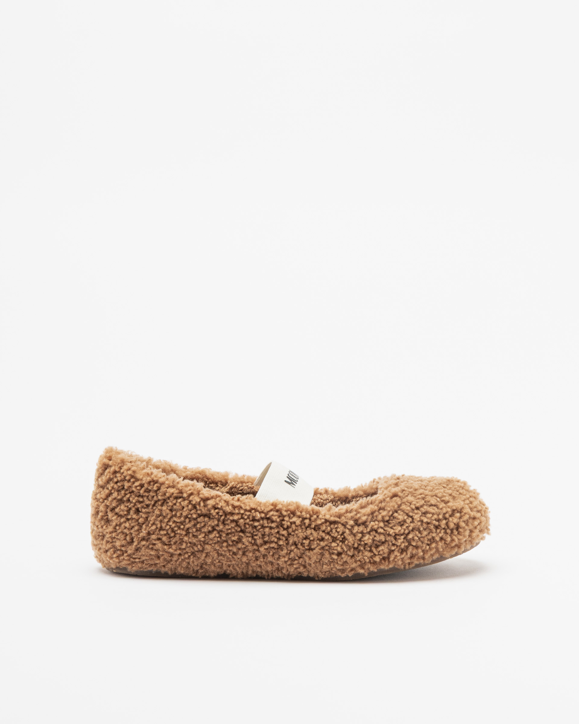 Sabrinas Moon Boot Shearling Ballerinas Camel