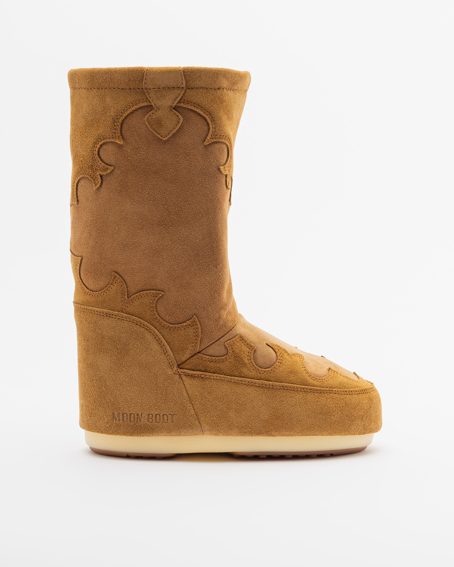 Botas Moon Boot Icon Suede Embroidery Camel