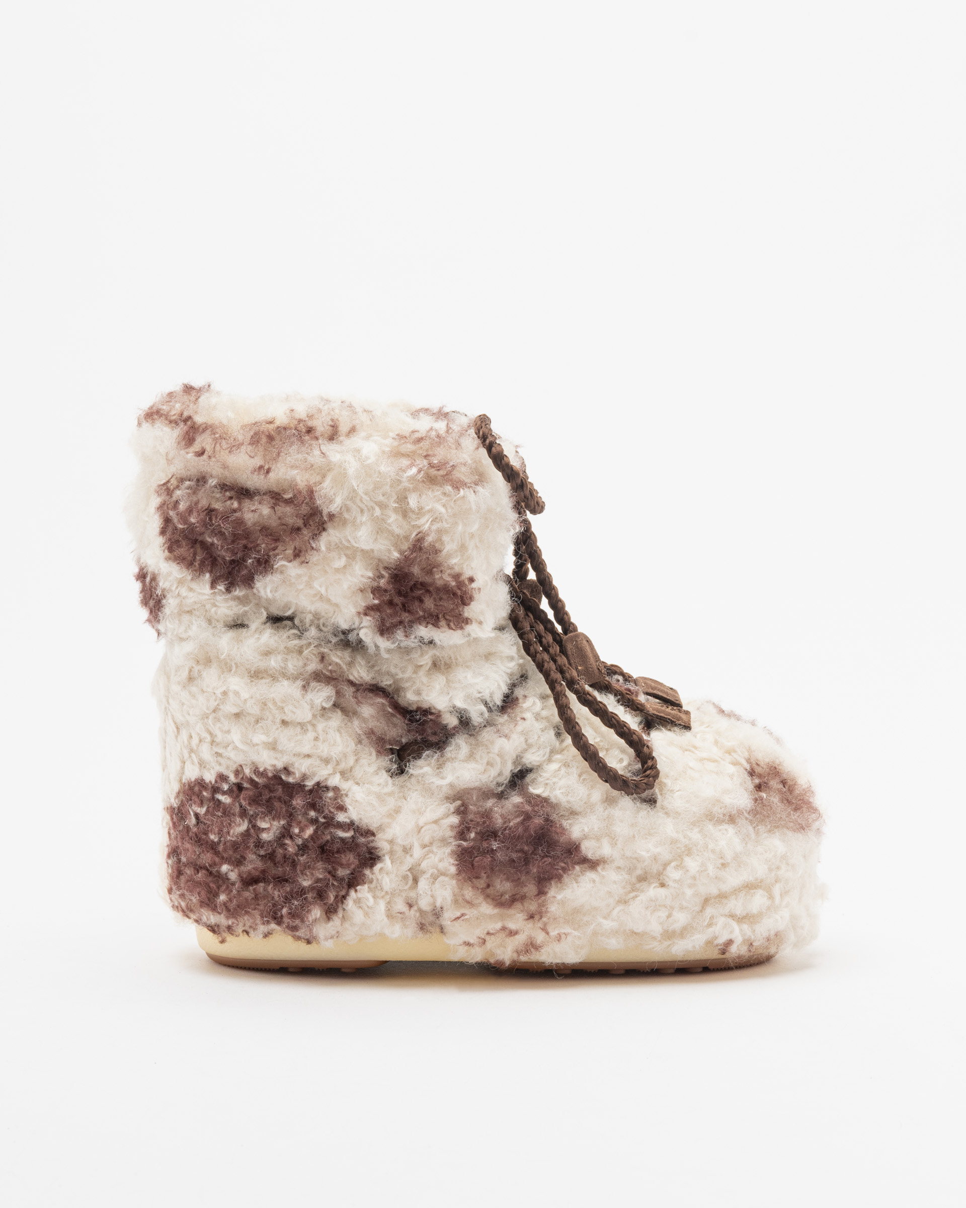 Botas Moon Boot Icon Low Curly Bege