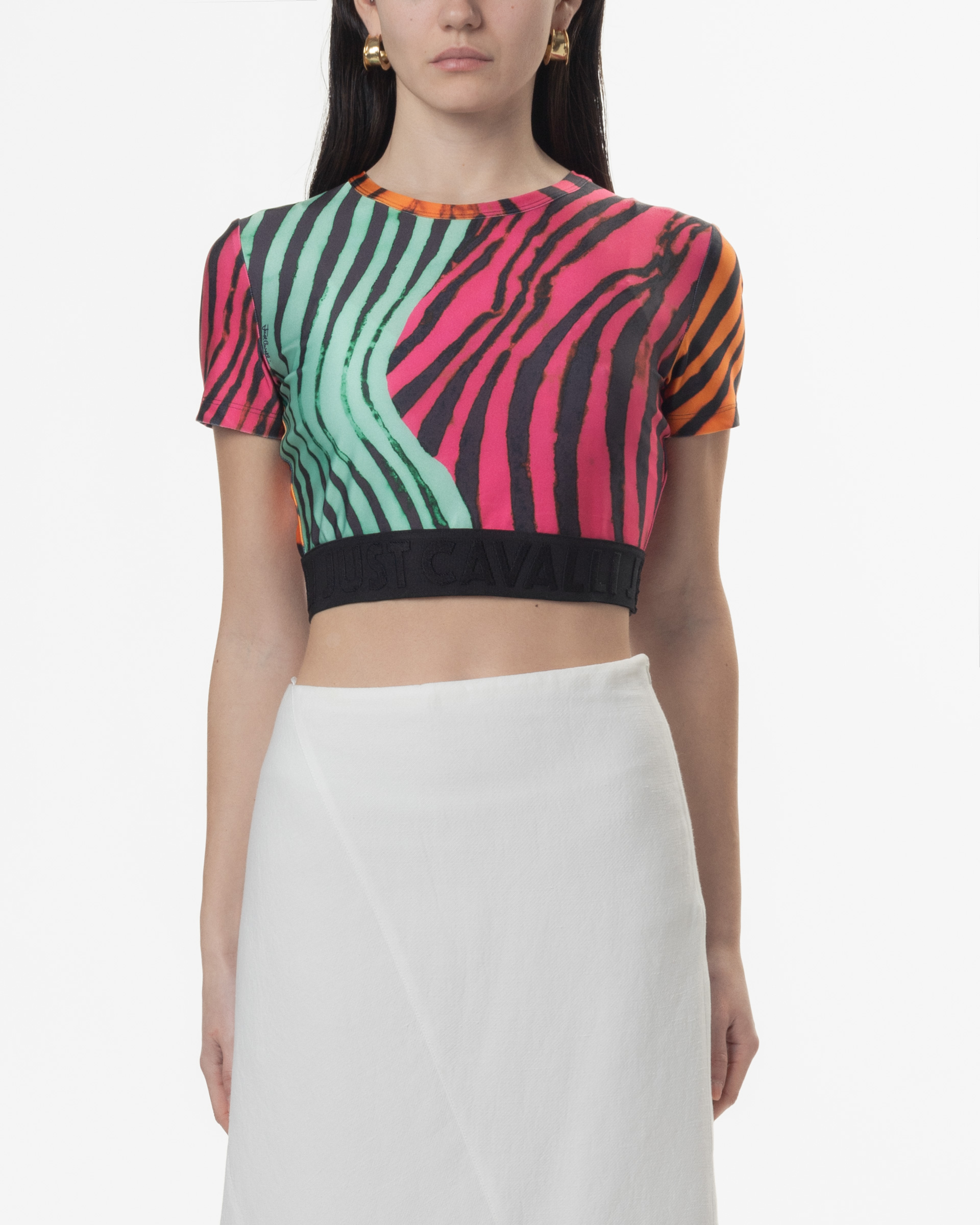 T-shirt Cropped Just Cavalli 78PAH6A0 Multicor