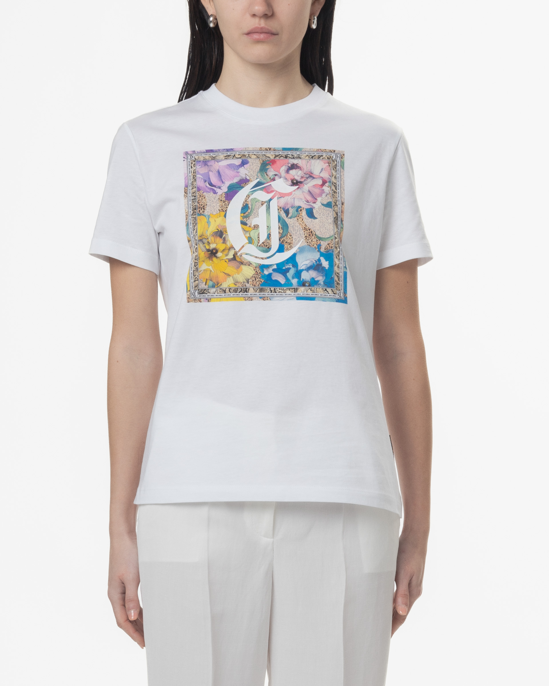 T-shirt Just Cavalli 78PAHC12 Branco