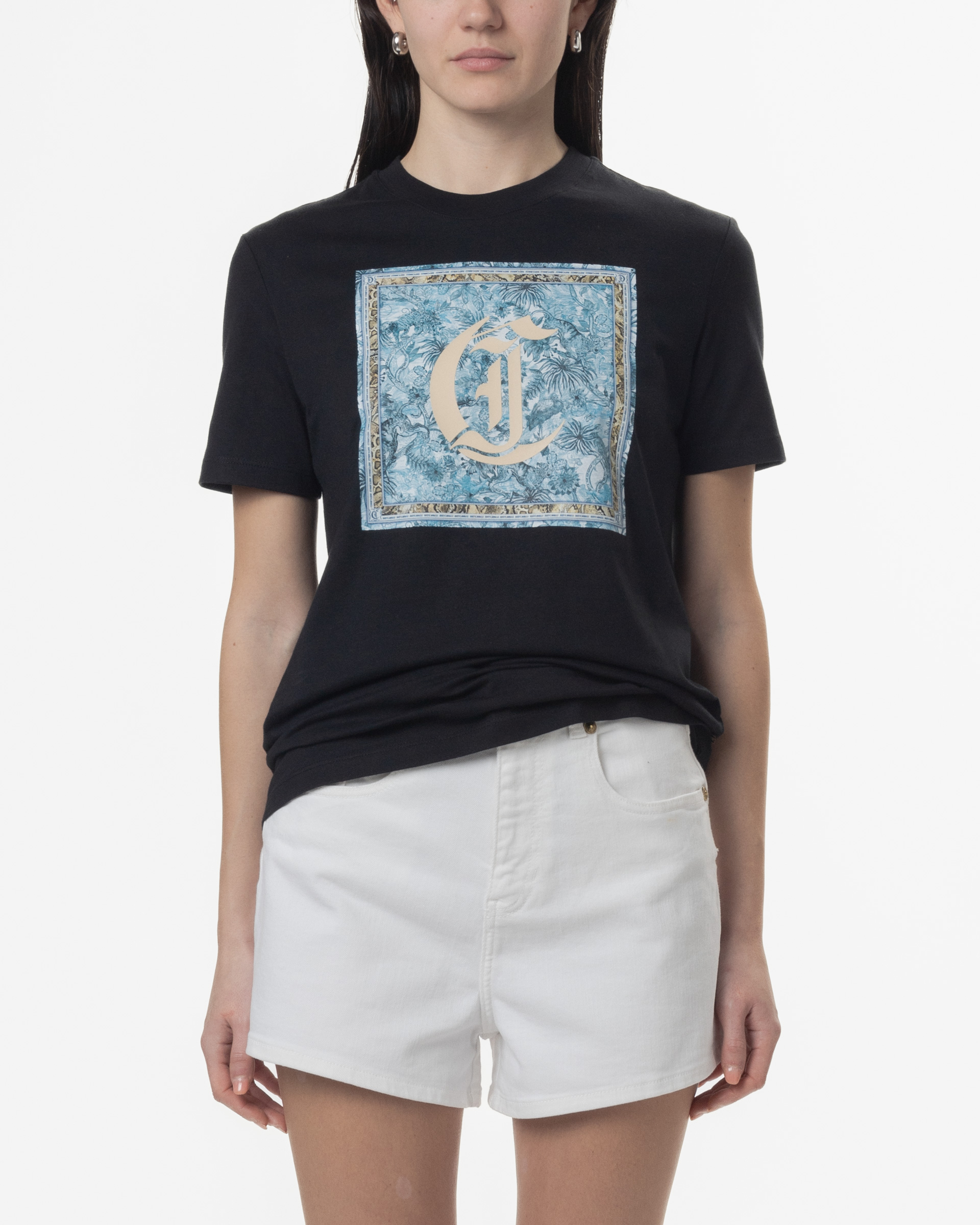 T-shirt Just Cavalli 78PAHC12 Preto