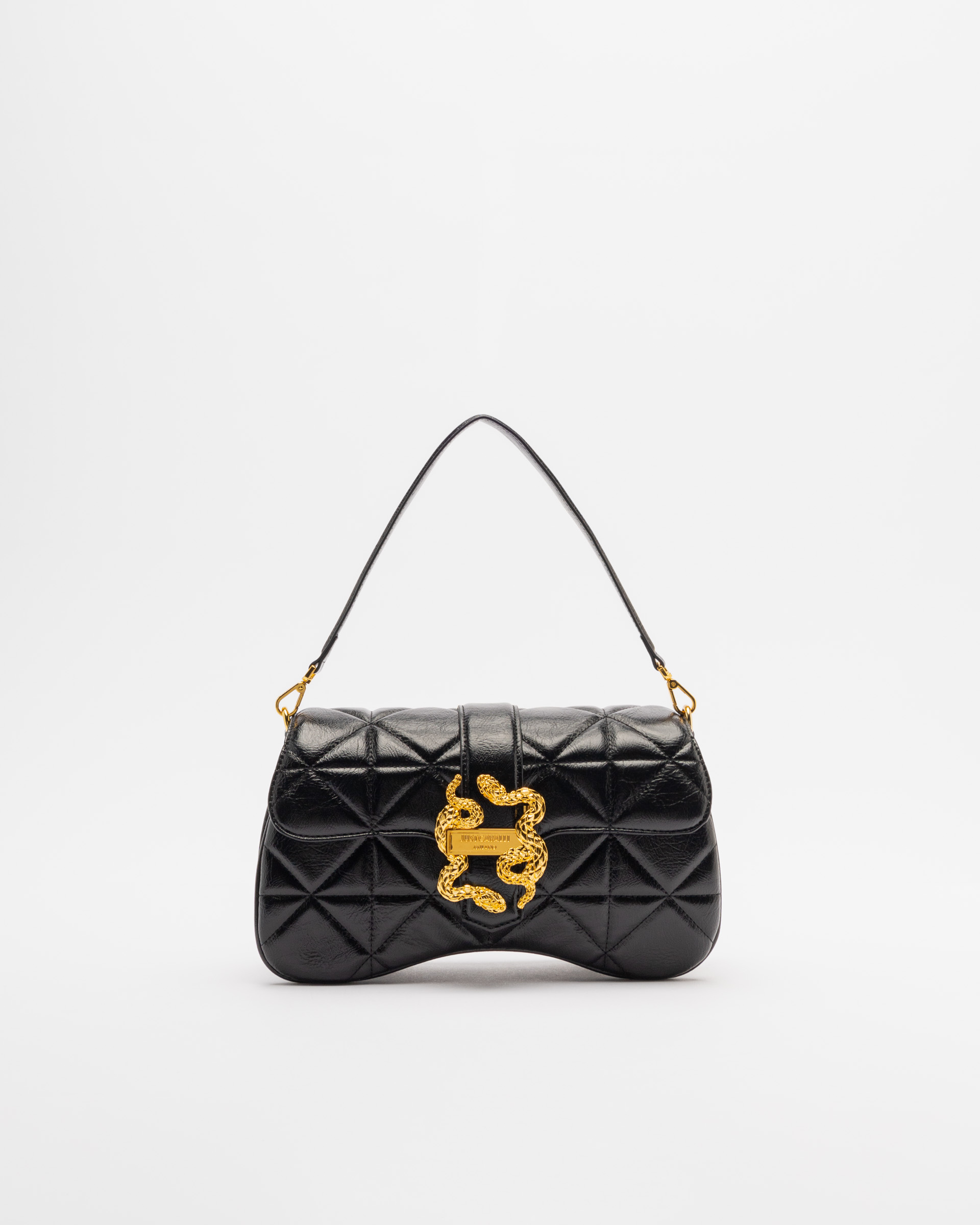 Mala de ombro Just Cavalli Iconic Snakes Preto