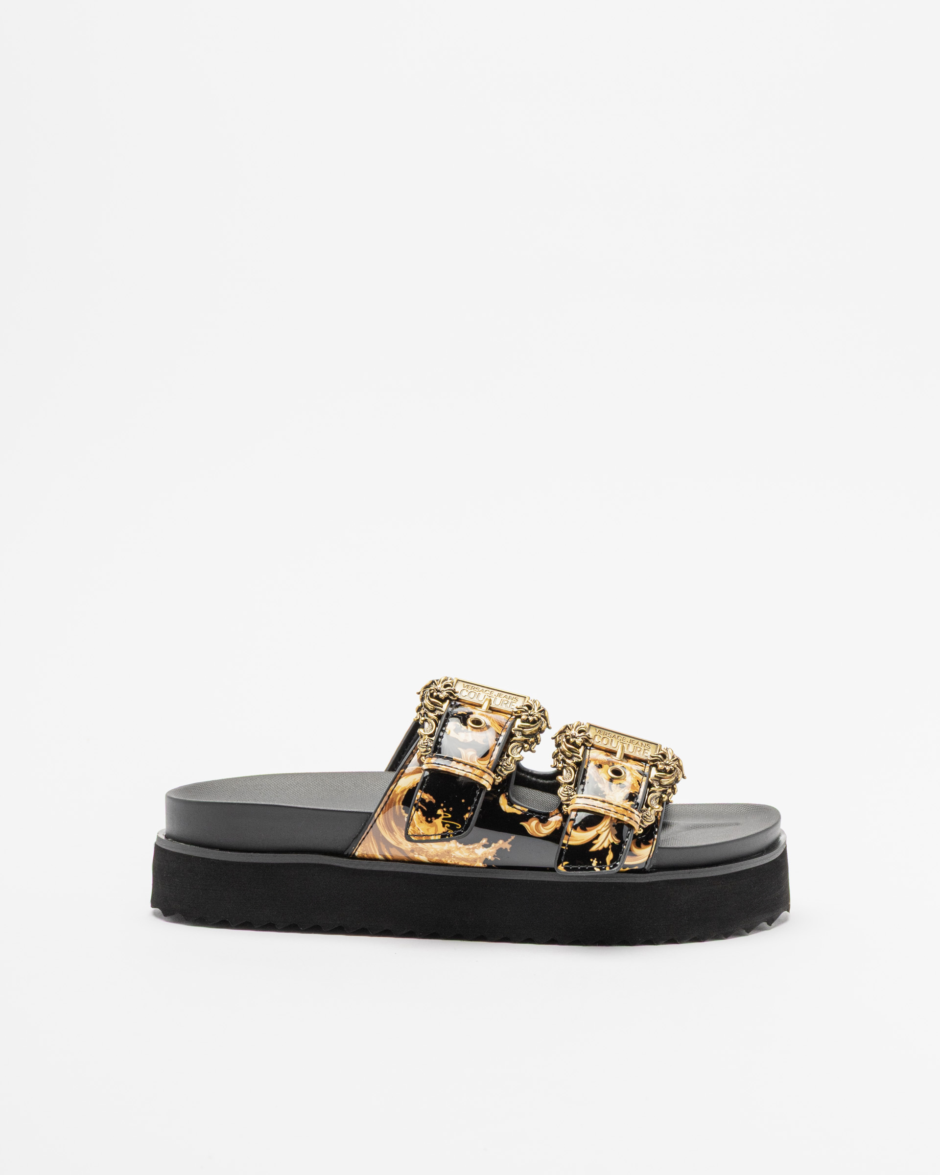 Chinelos de plataforma Versace Jeans Couture Fondo Arizona SM1 Dourado