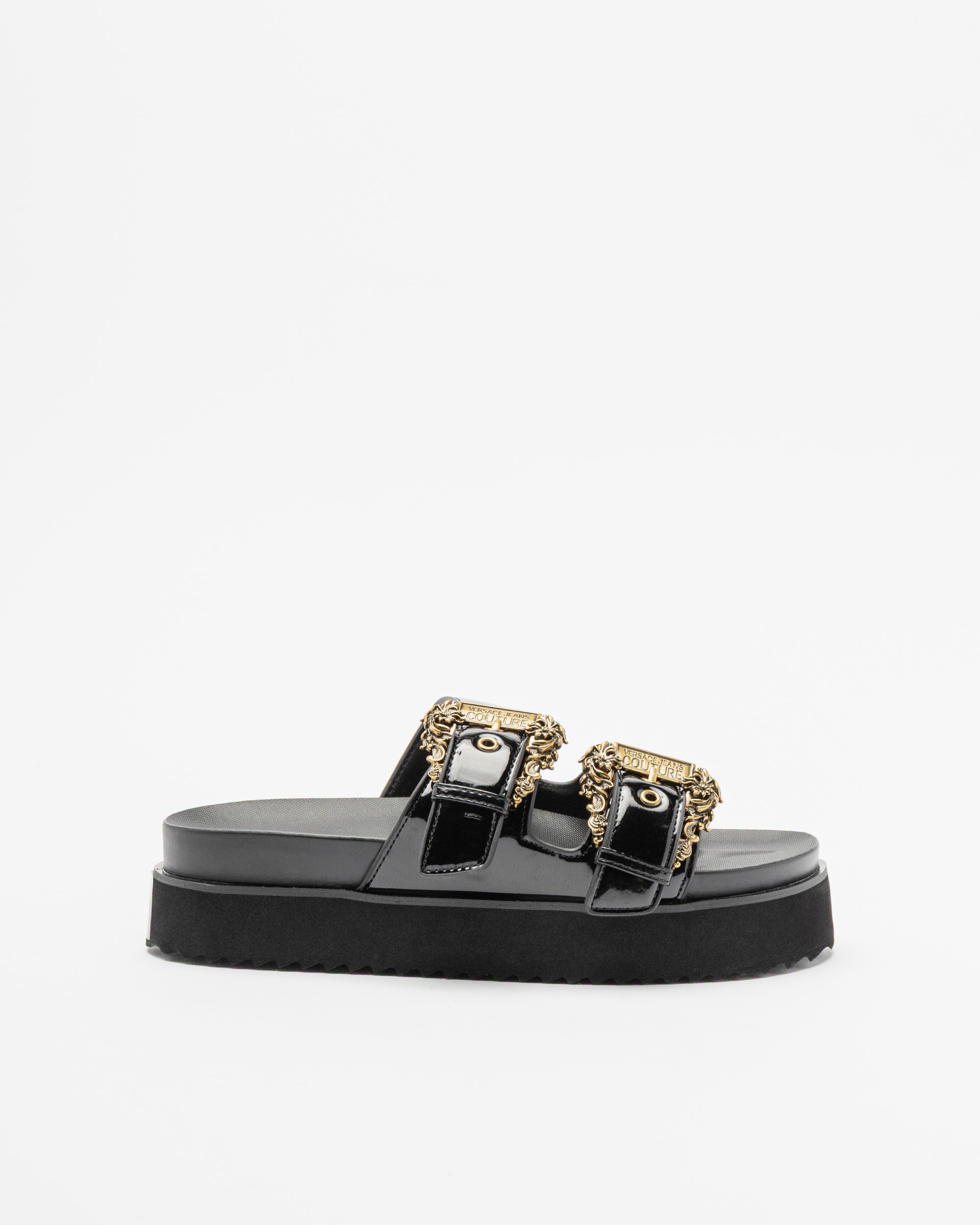 Chinelos de plataforma Versace Jeans Couture Fondo Arizona SM1 Preto