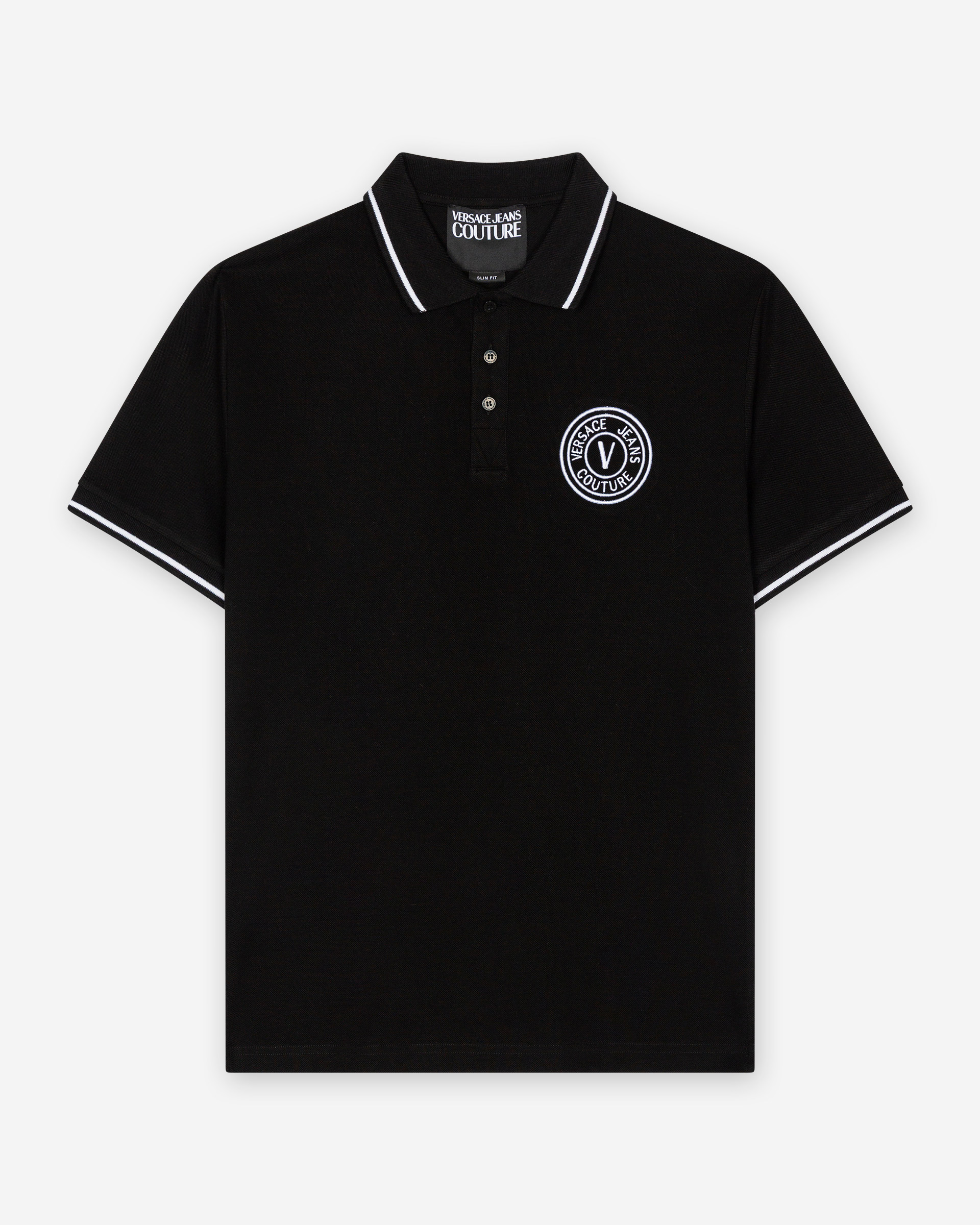 Polo em algodão piquet Versace Jeans Couture 79GAGT01 Preto