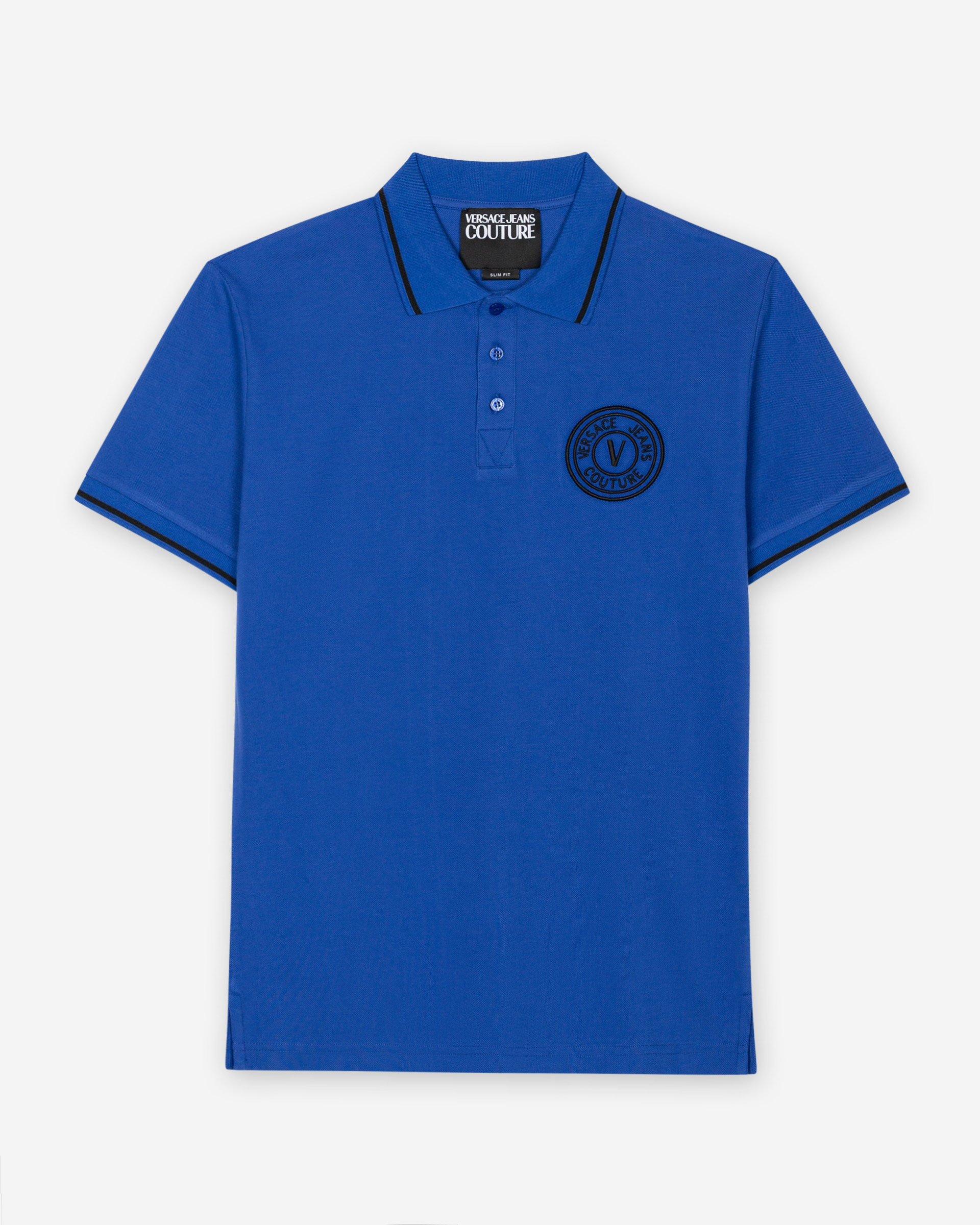 Polo em algodão piquet Versace Jeans Couture 79GAGT01 Azul