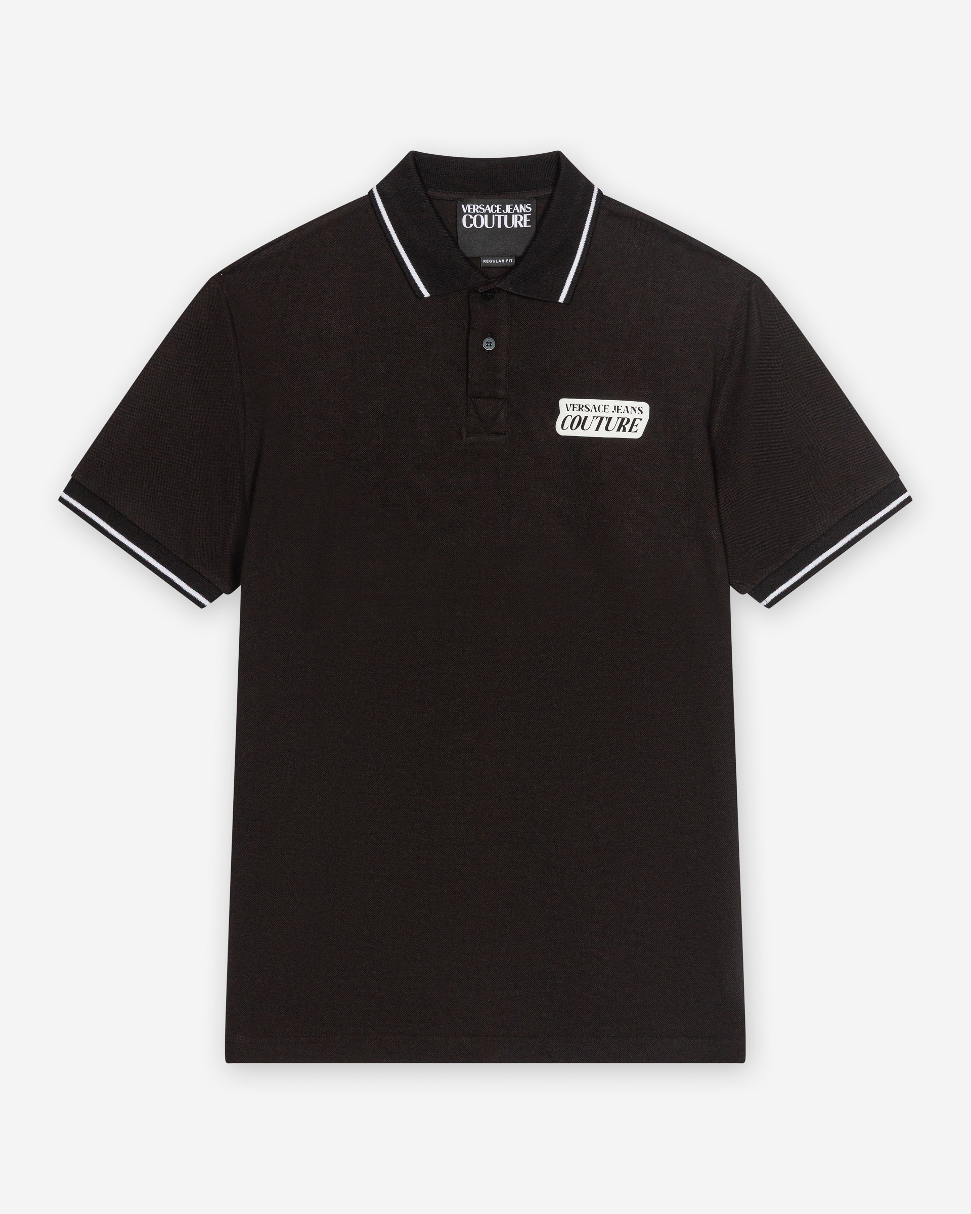Polo Versace Jeans Couture R Square Print Preto