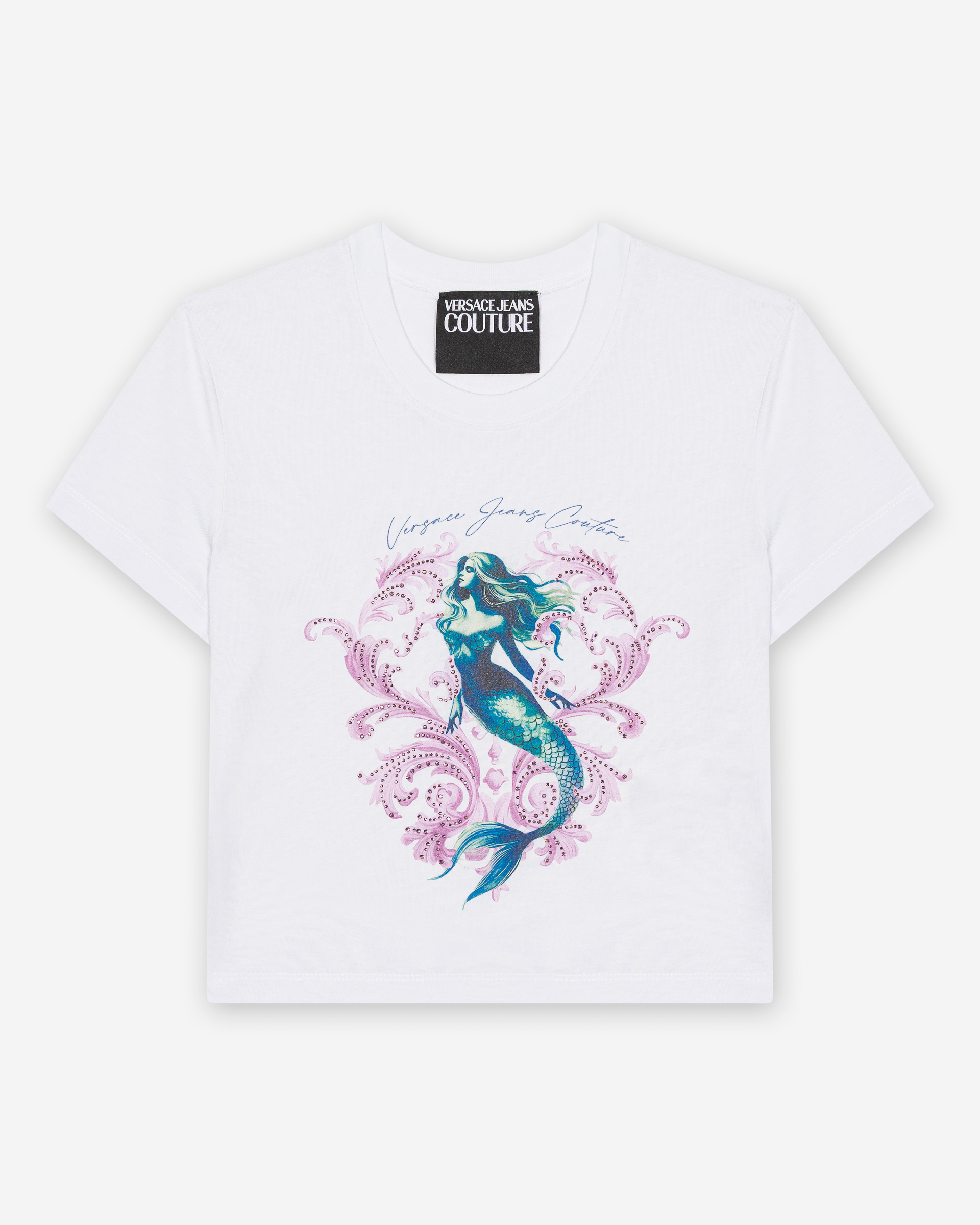 T-shirt Cropped Versace Jeans Couture 80HAHD03 Branco
