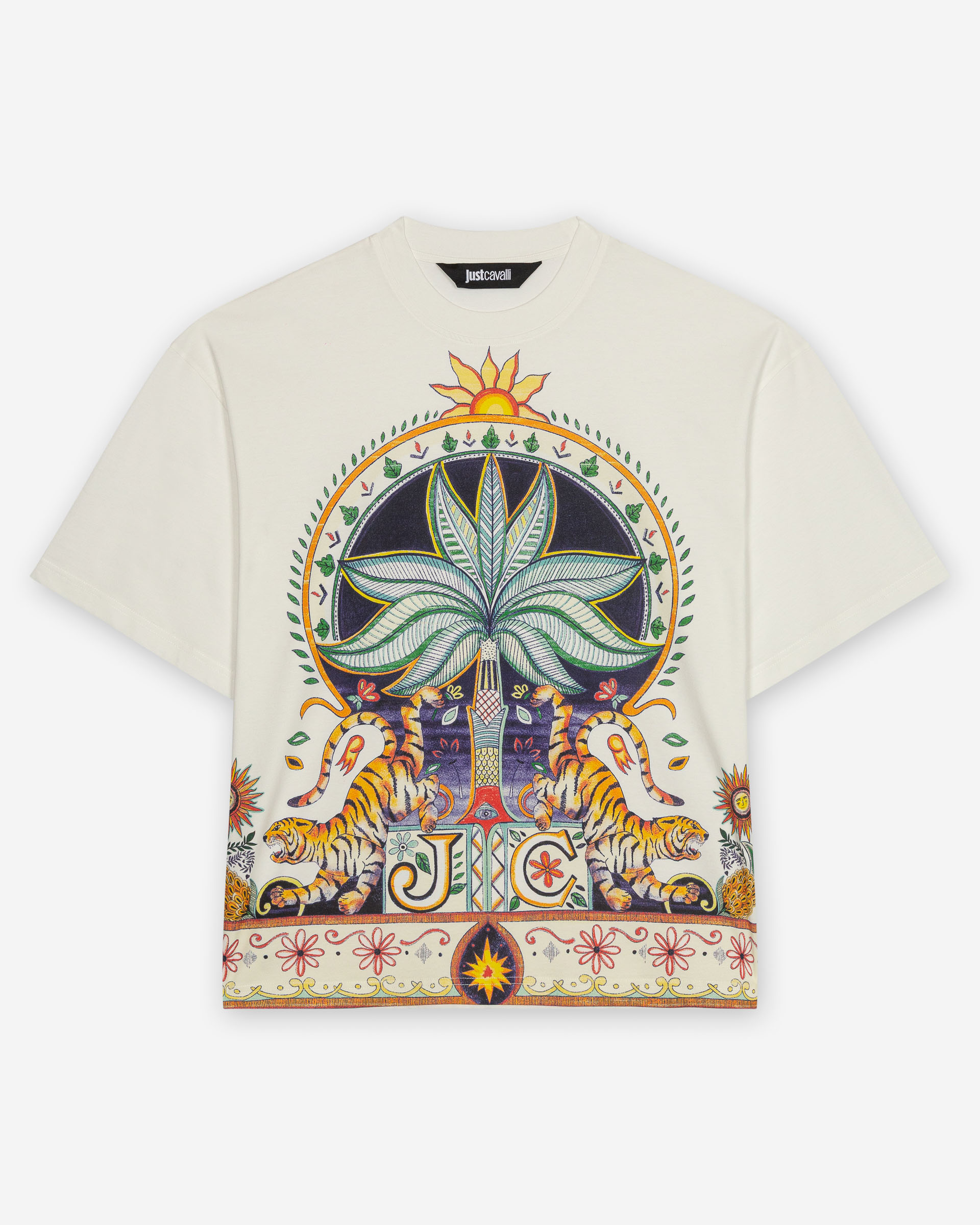 T-shirt Just Cavalli R Garden Carousel Branco