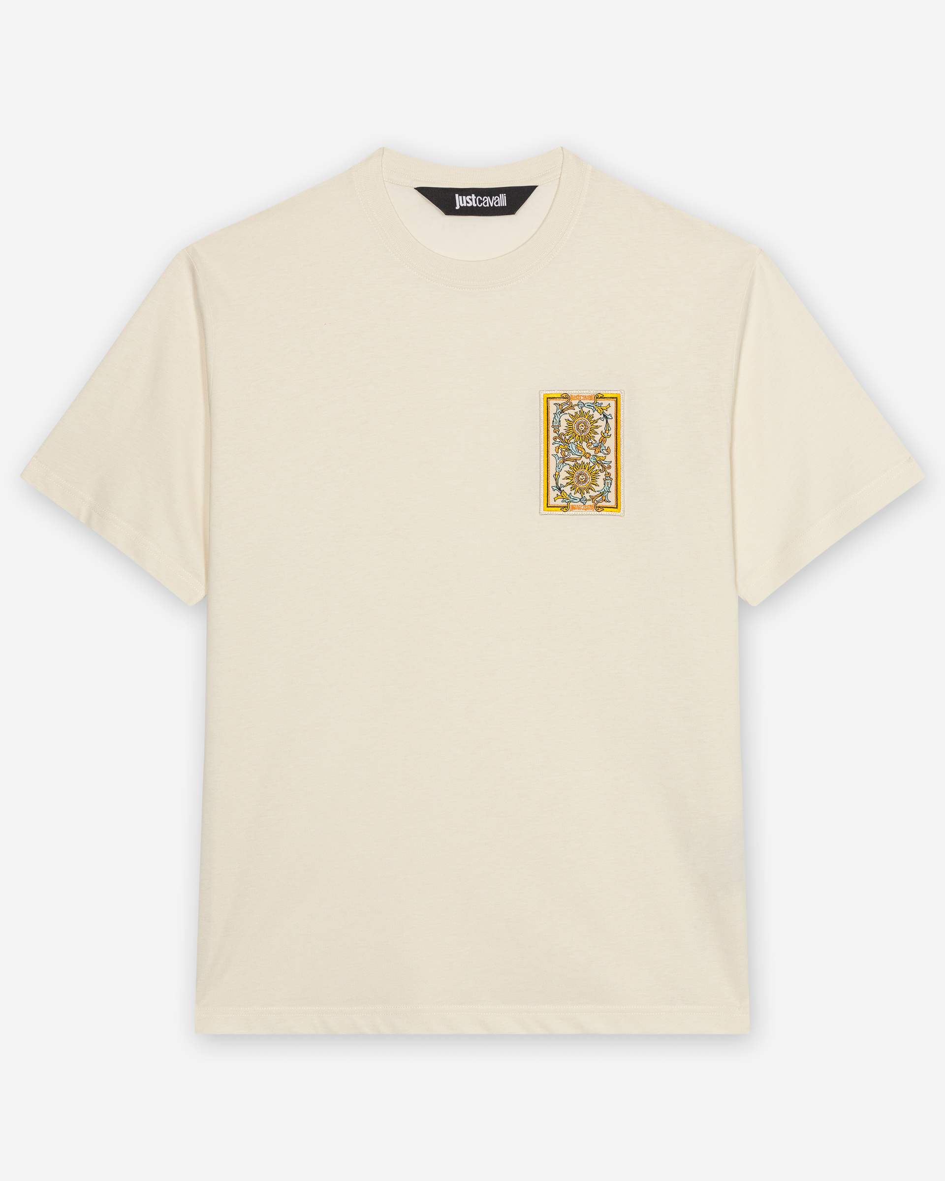 T-shirt Just Cavalli R Tarot Card Patch Bege