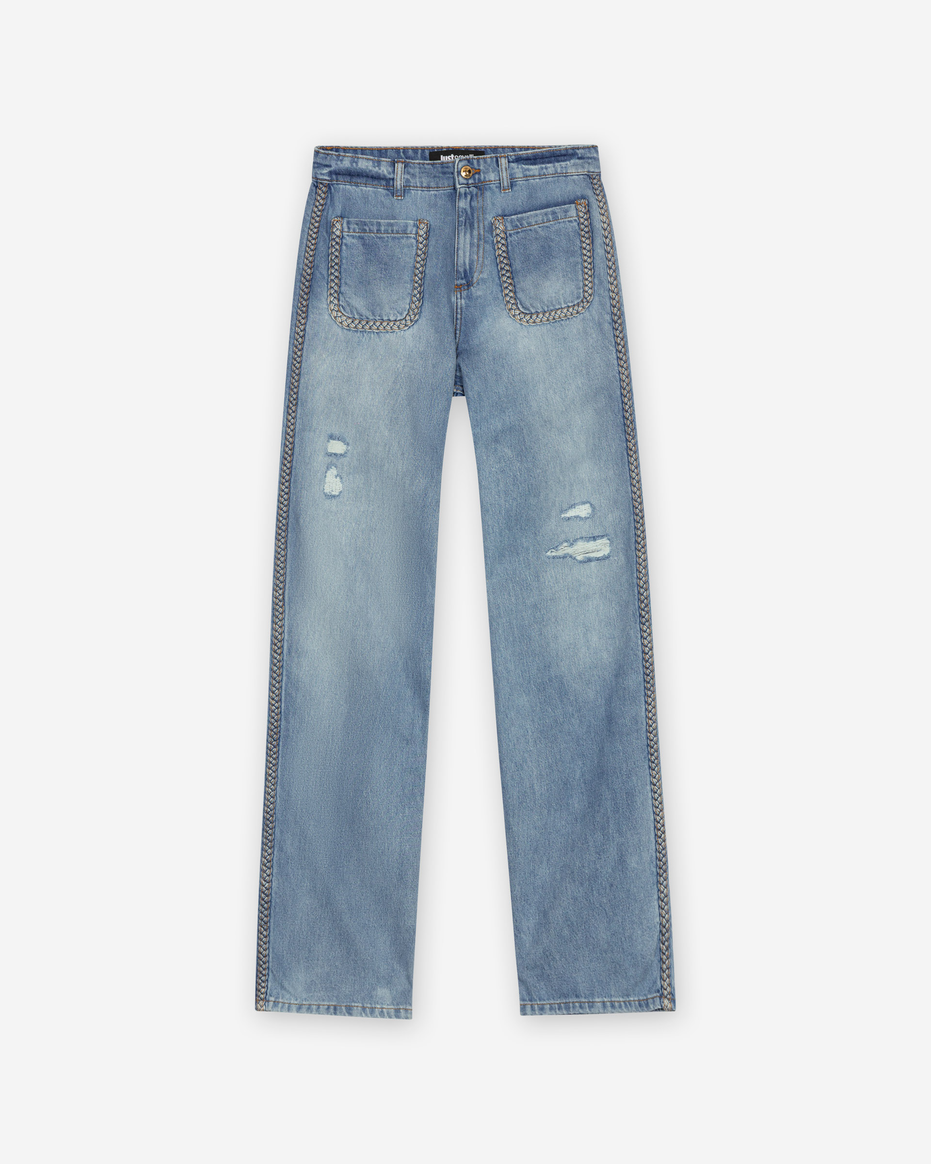 Calças de ganga Just Cavalli Straight Patch Pocke Azul