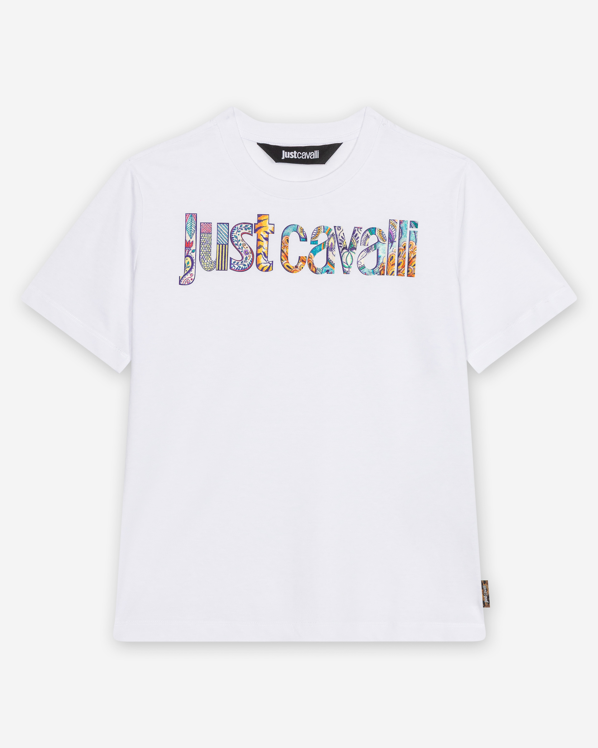T-shirt Just Cavalli Logo Tropical Branco