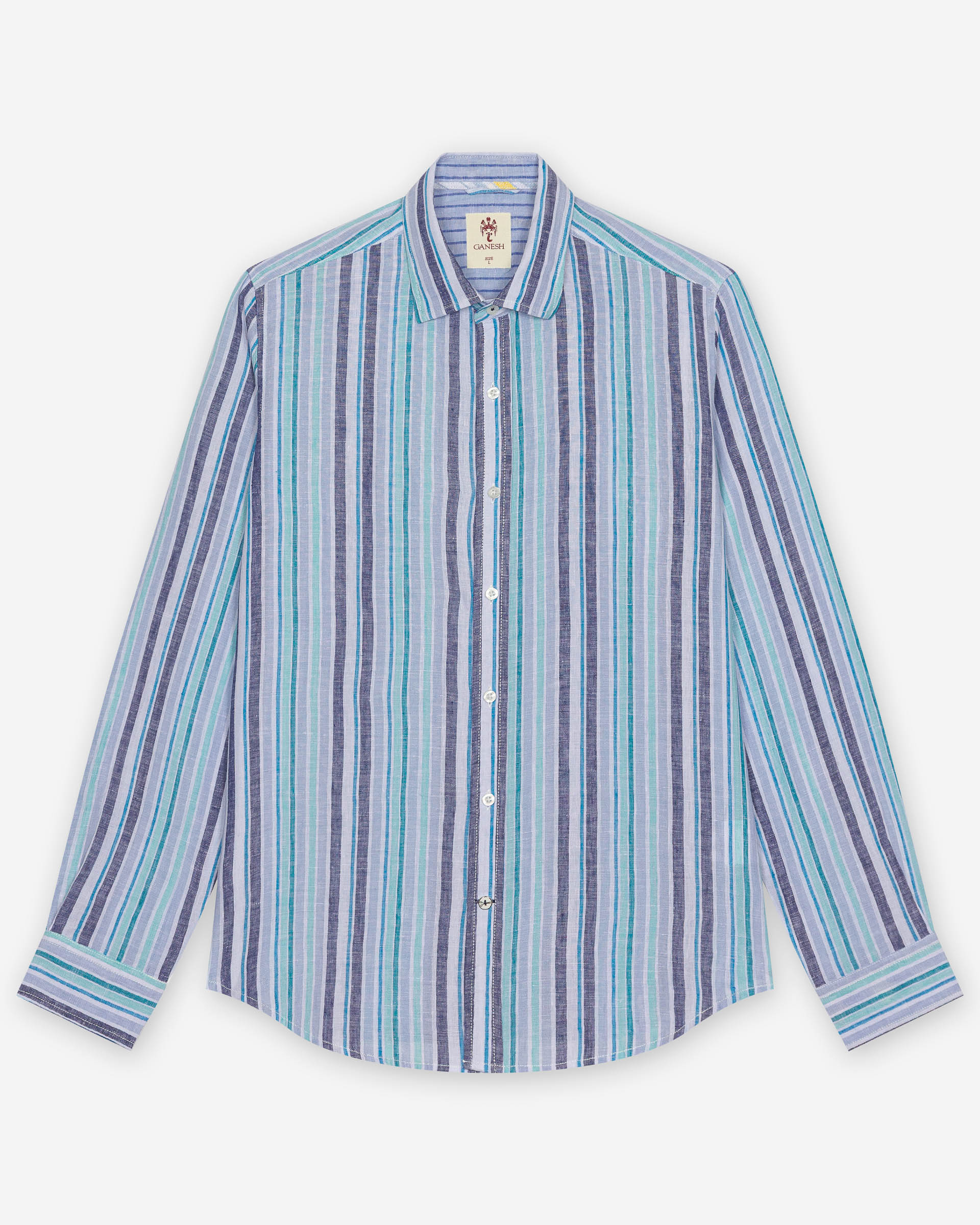Camisa de linho Ganesh 75700TC Azul