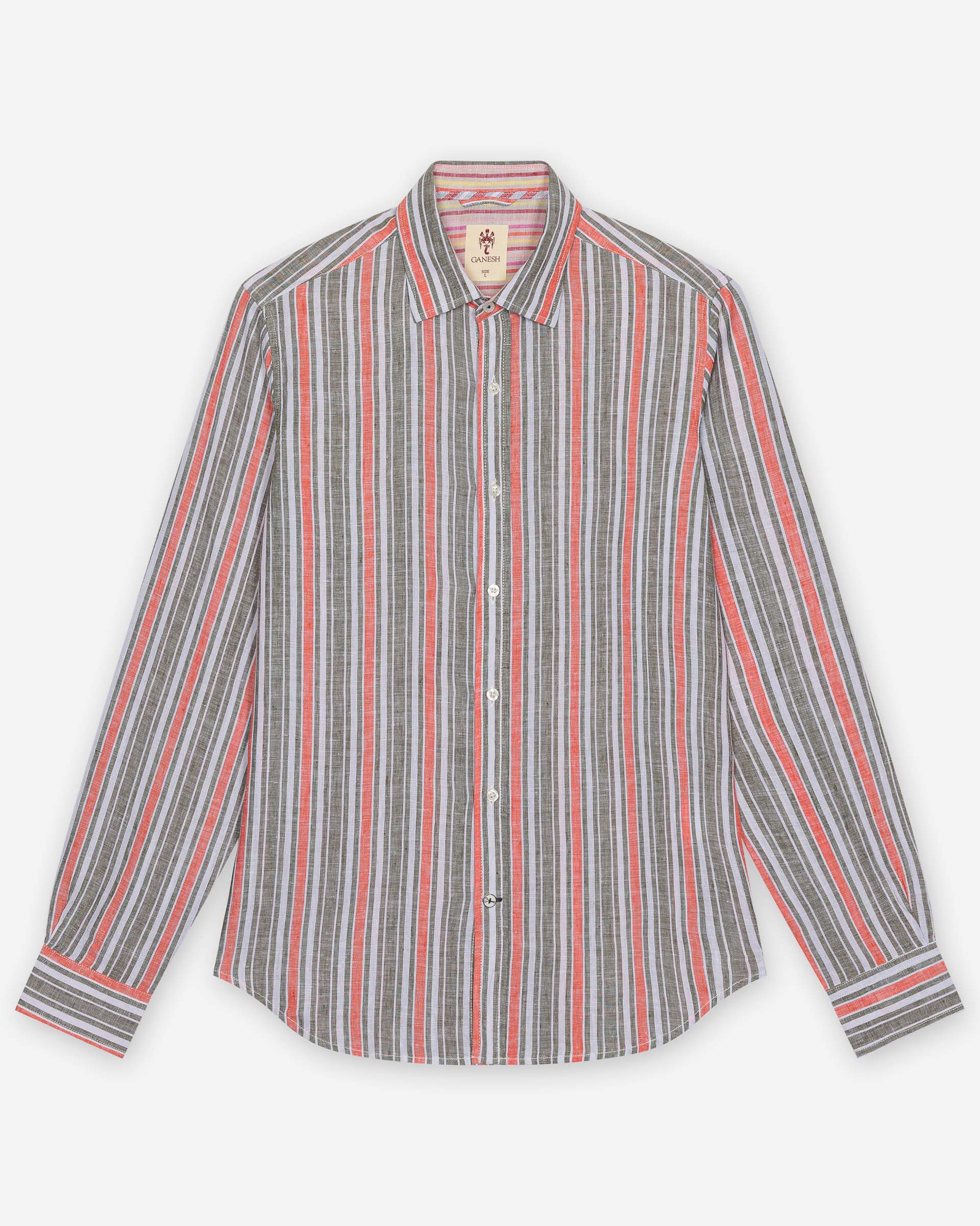 Camisa de linho Ganesh G75700M Multicor