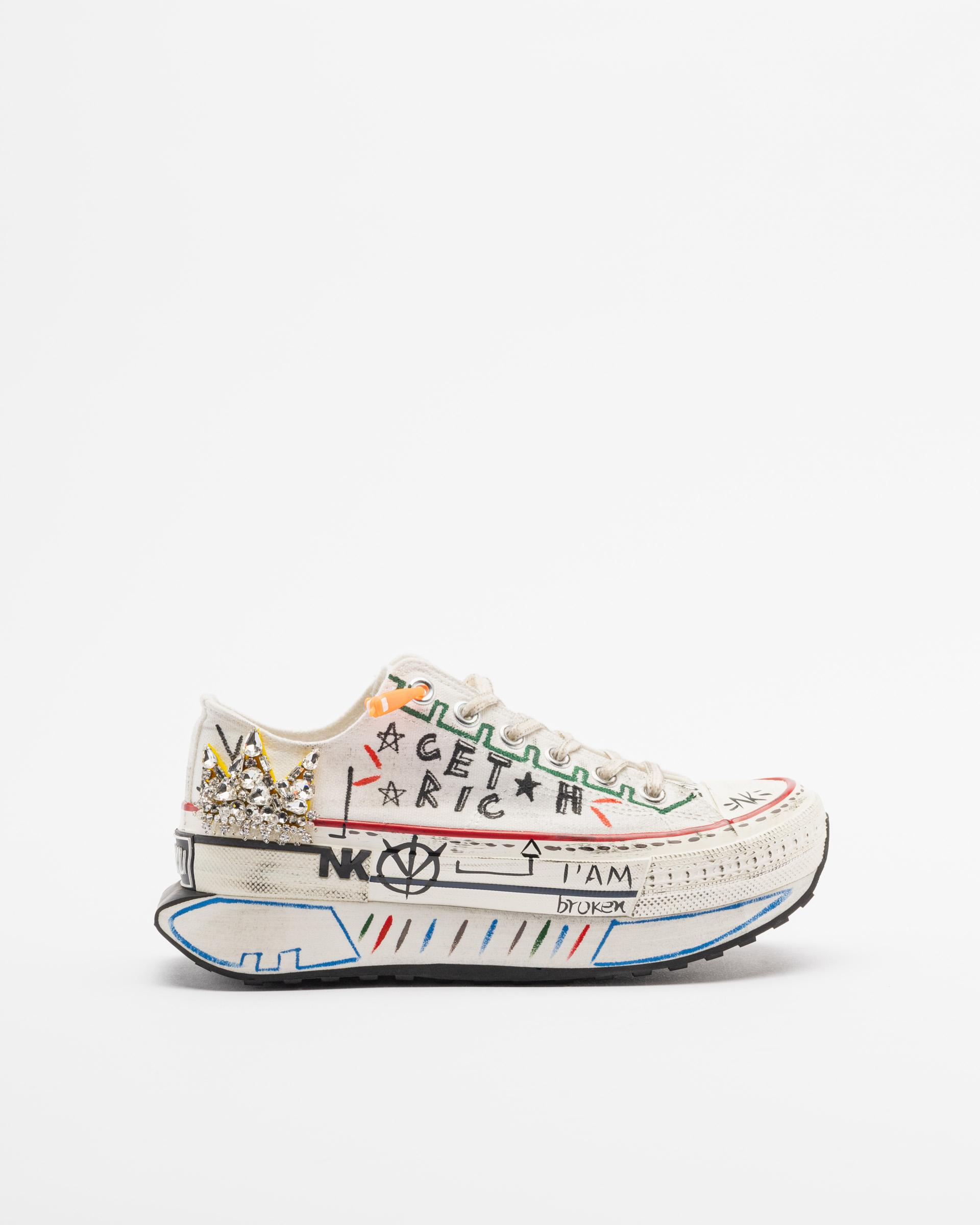 Sapatilhas de plataforma Nan-Ku Couture DSC-02 Branco
