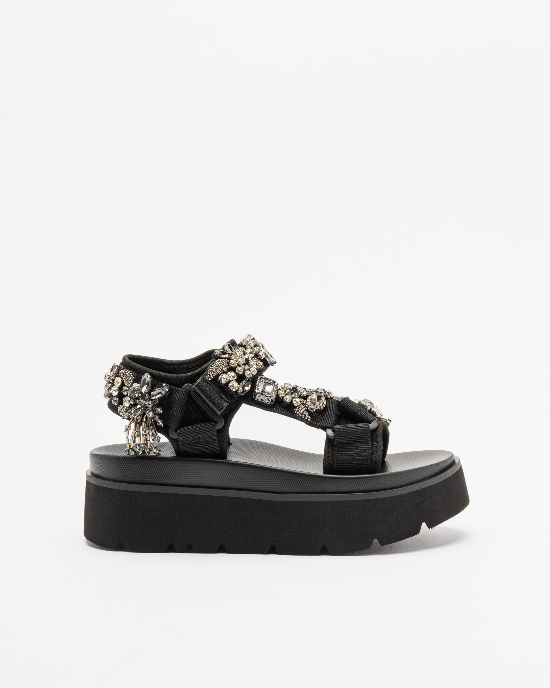 Sandálias de plataforma Nan-Ku Couture EKS-01H Preto