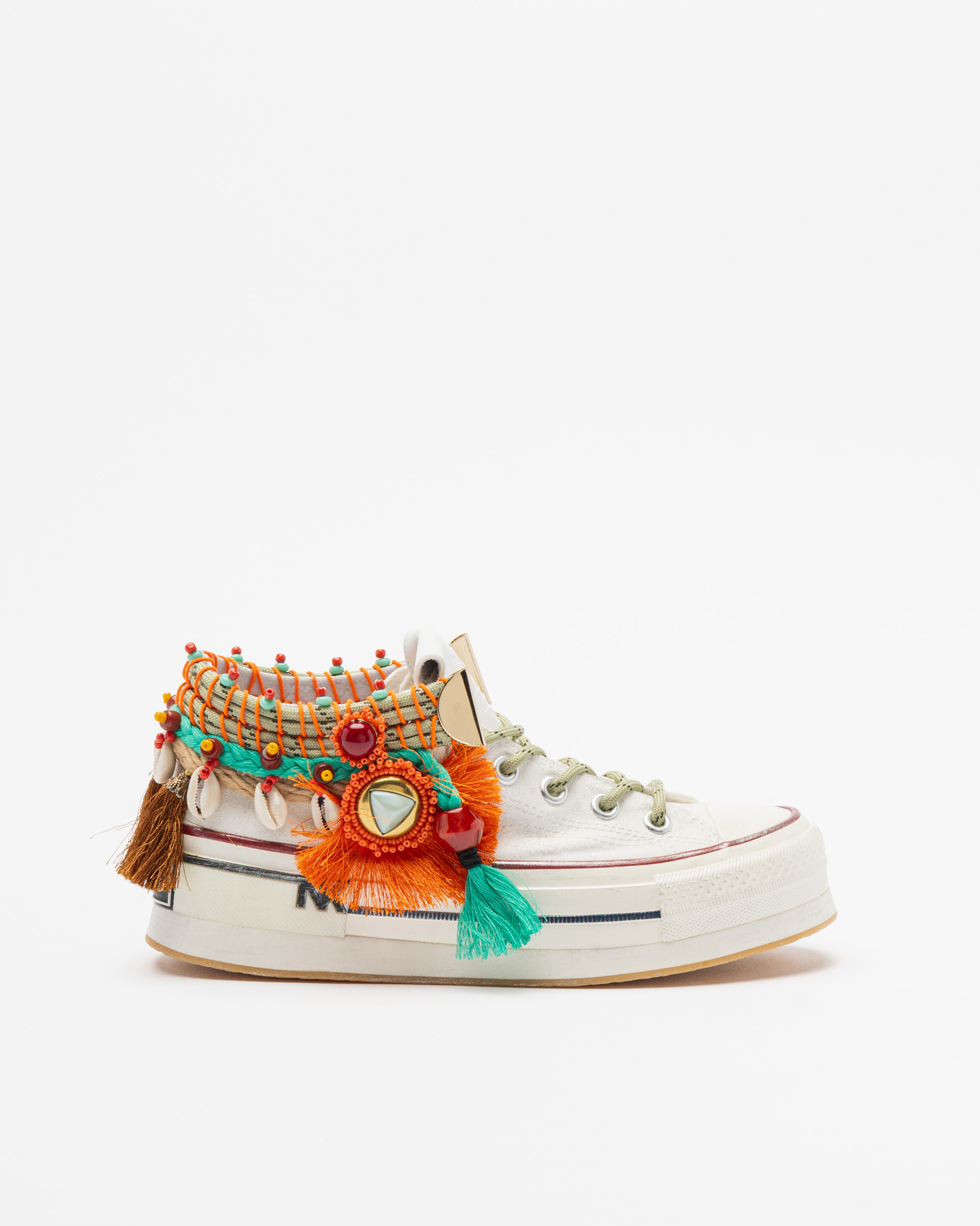 Sapatilhas de plataforma Nan-Ku Couture ESA-05 Branco