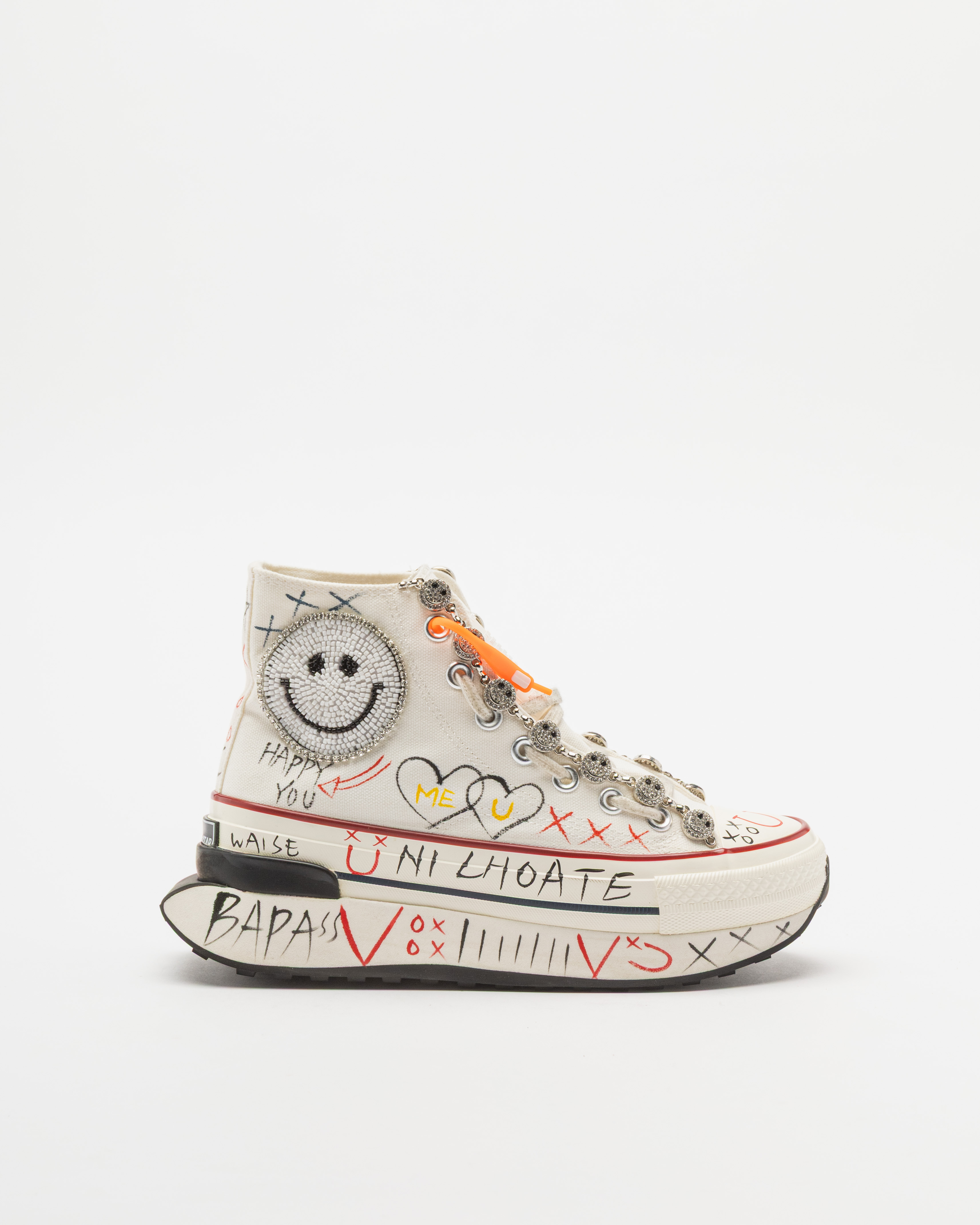 Sapatilhas de plataforma Nan-Ku Couture NB-04 Branco
