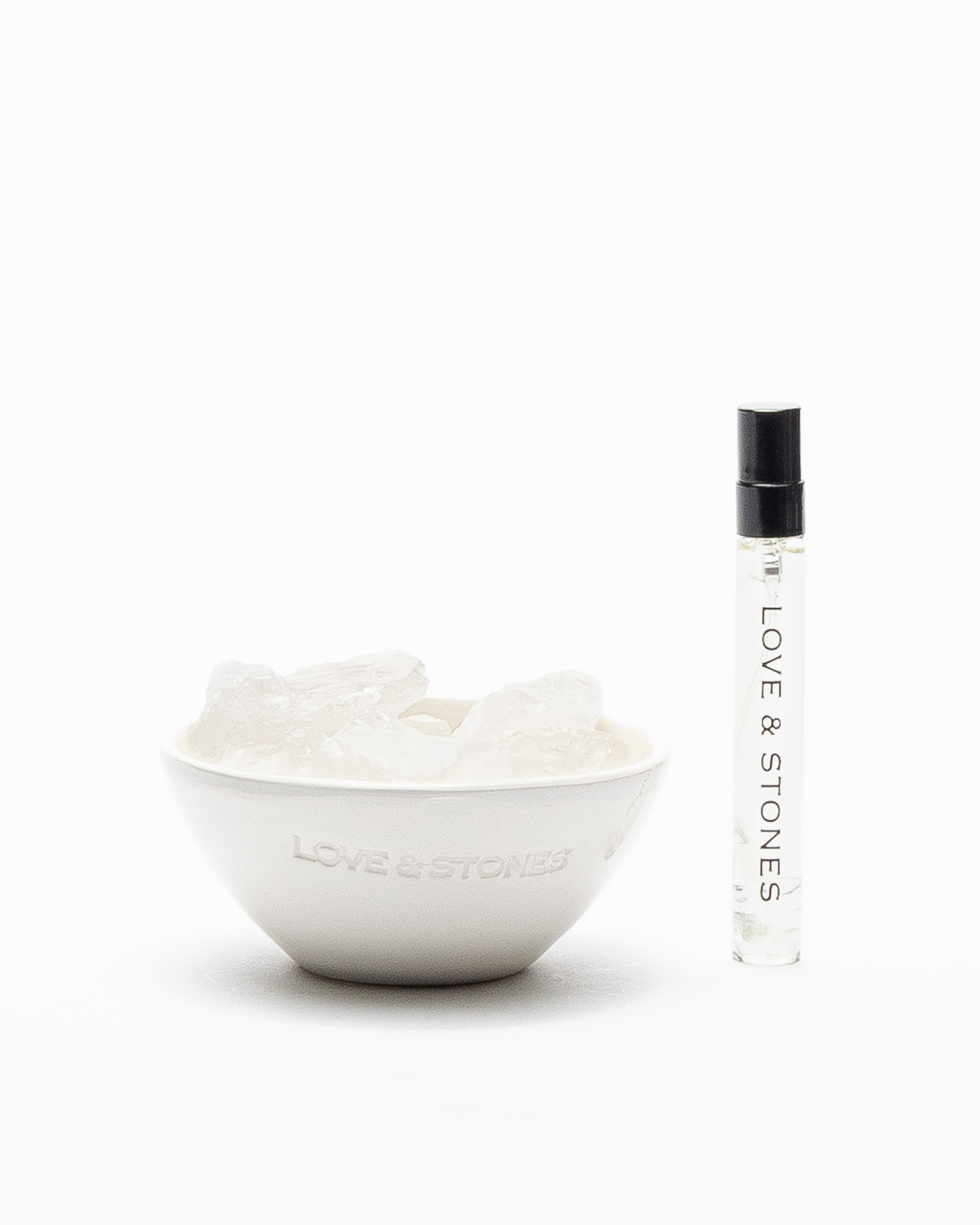 Pedras difusoras Love & Stones Raw Energy Crystal Ceramic Diffuser Branco
