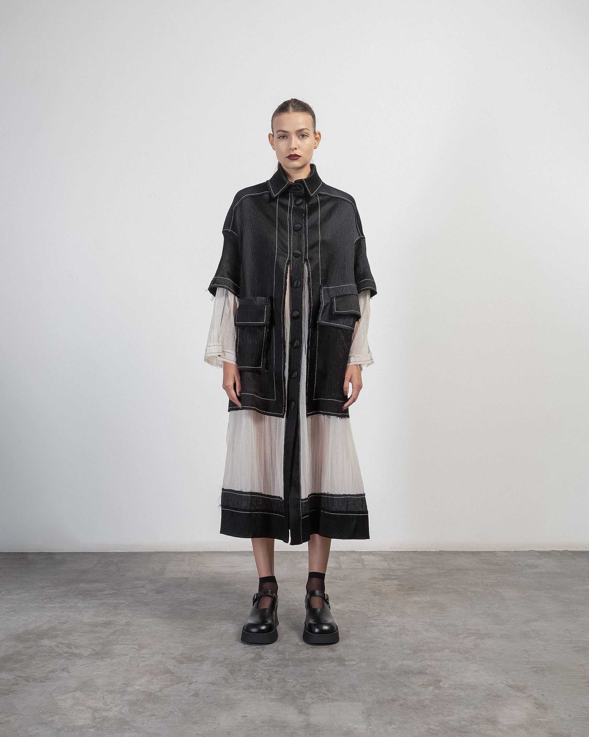 Casaco comprido NU London K24 15010 Preto