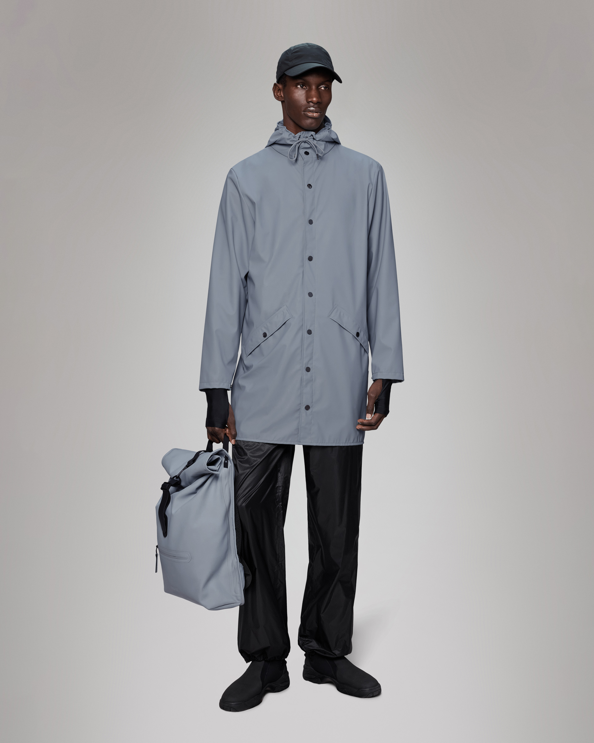 Parka Rains Long Jacket W3 Azul