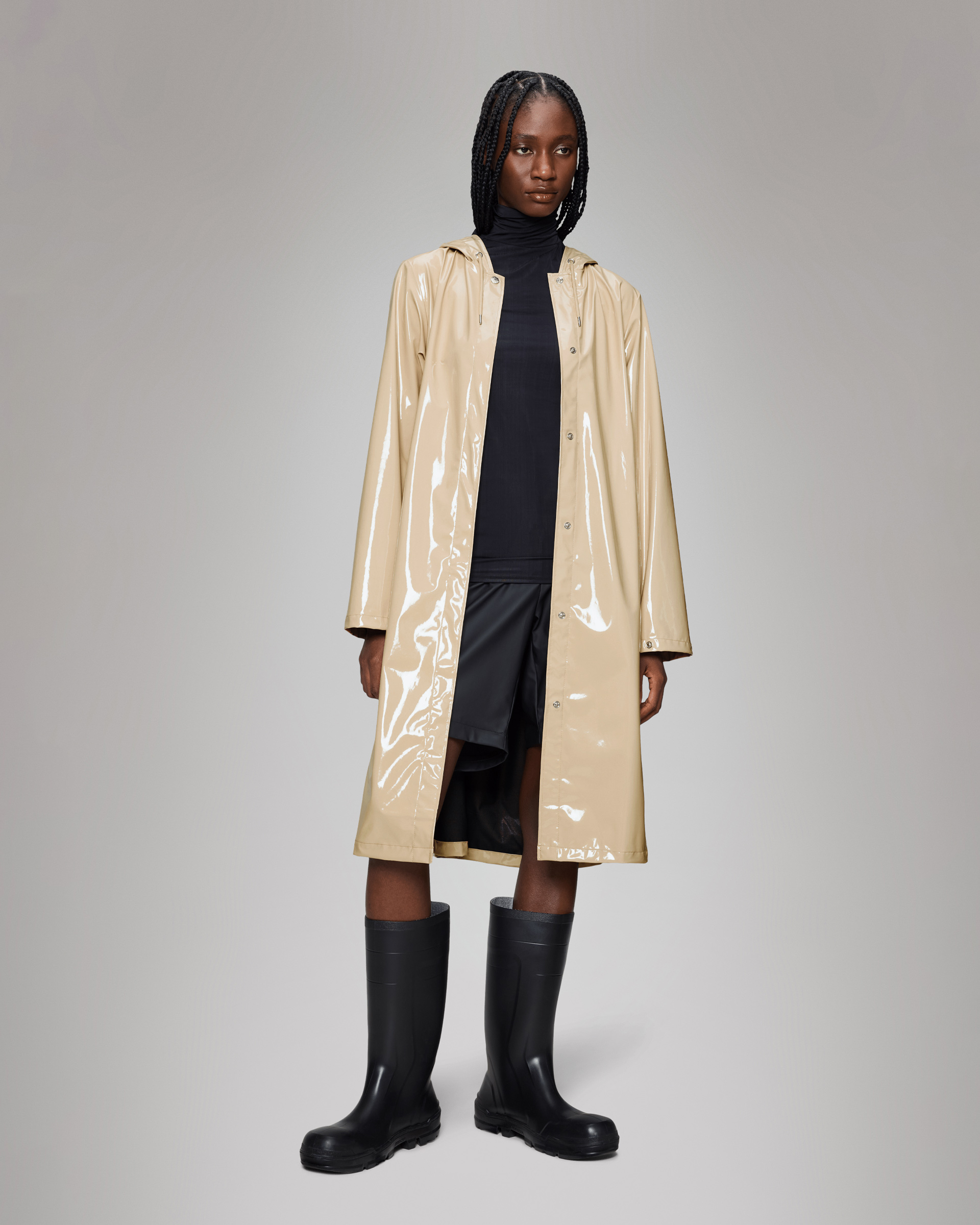 Parka Rains A-Line Longer W Jacket Bege