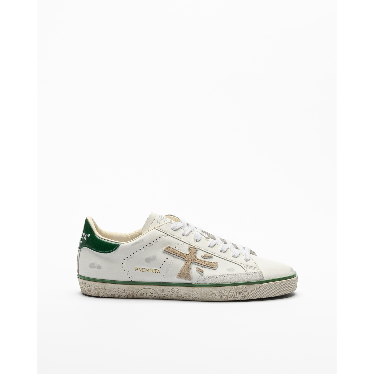 スニーカー PREMIATA Men Sneakers STEVEN VAR 6645 WHITE GREEN White Premiata Steven Var 6645 Sneakers