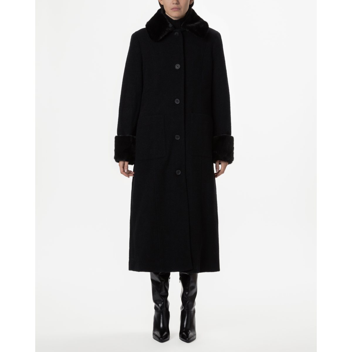 Long pardessus Dkny DLEMWU89 Noir 302 EMWU89 01 PROF Online Store