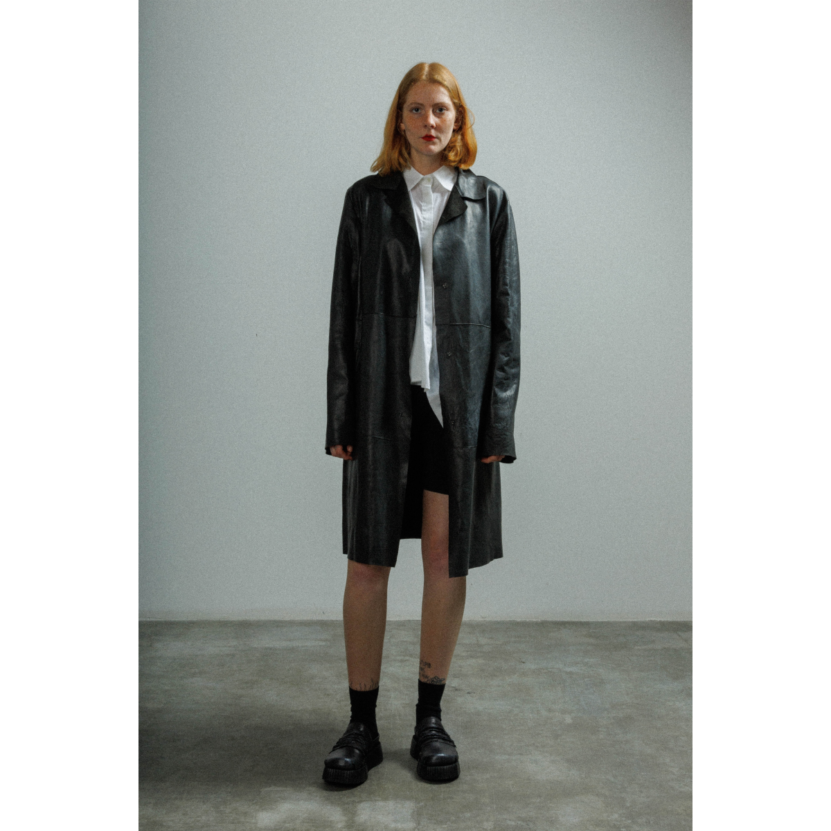 LOW CLASSIC☆美品　LEATHER LONG JACKET MUT SAND Black Long leather jacket - 57-SANDH-01 - PROF